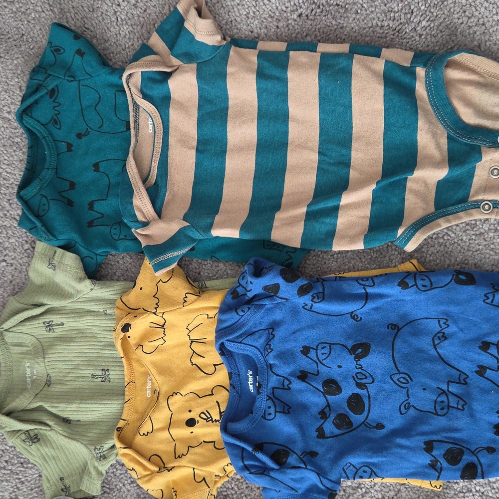 36 Piece Bundle Carters, Huggies, Cloud Island Pants, Joggers, Onesies Sleepers, - Picture 4 of 15